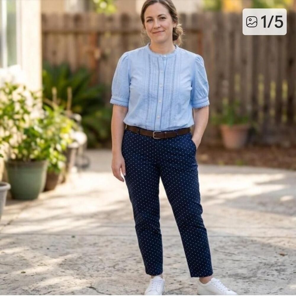 Time-and-tru Women's Blue and Navy Blouse